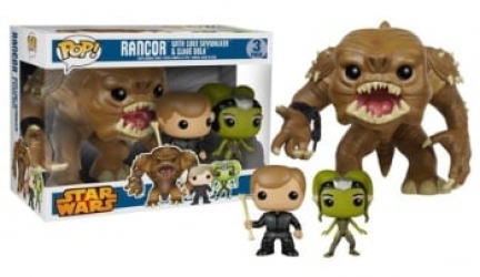 Funko Pop Star Wars Rancor W/Luke & Slave Oola Bobblehead 3Pack